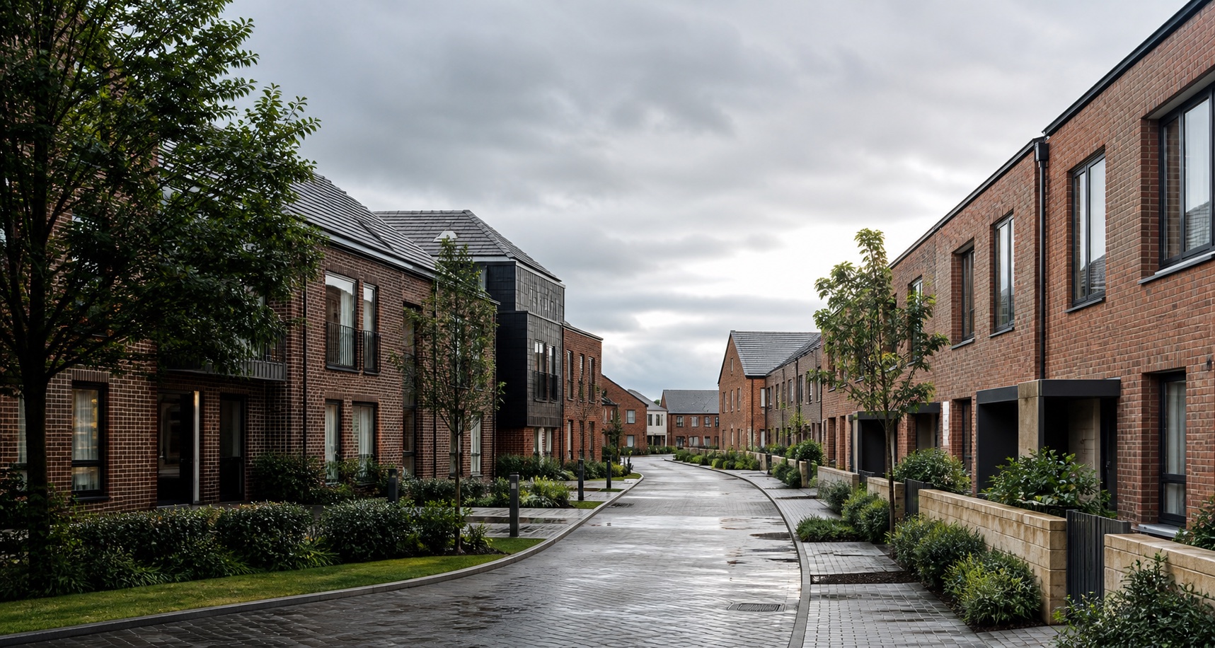 A modern UK housing neighbourhood